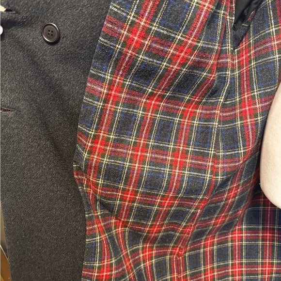 VTG Women's 12/14 Black Charcoal Union Made In USA Thick 100% Wool Long Trench - Picture 11 of 16